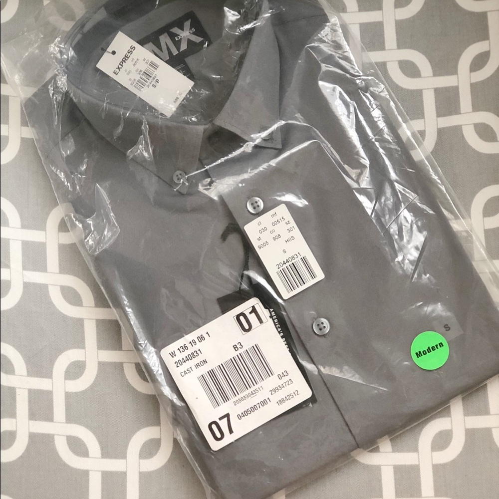 NWT Men’s S Cast Iron Gray Shirt Modern Fit